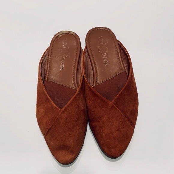 YOSI SAMRA VALENTINA BURNT ORANGE SUEDE MULES SLIP ON SHOES - Picture 11 of 11